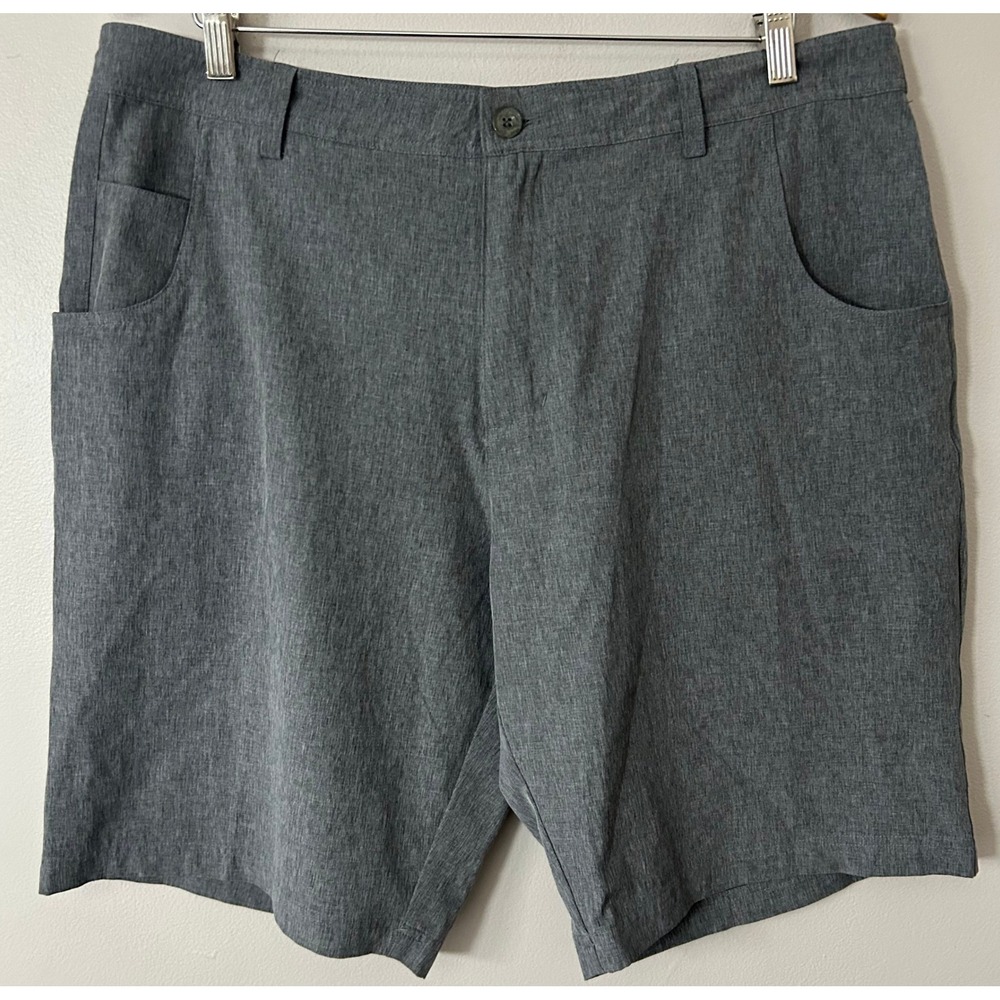 Straight Down Shorts Mens 36 Gray Heathered Golf Stretch Performance Lightweight